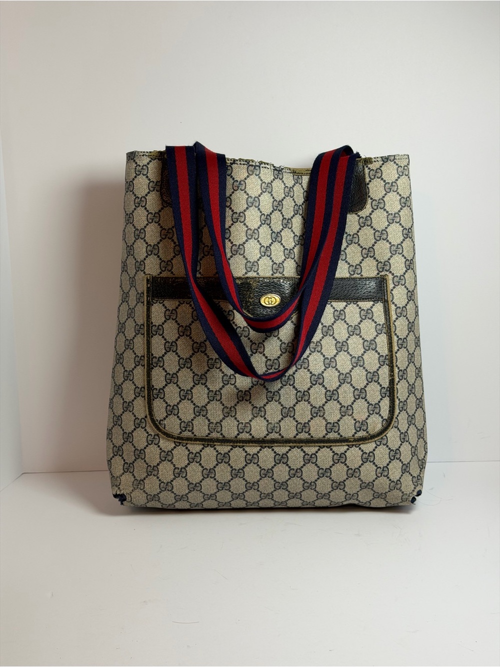 Vintage Gucci GG Supreme Sherry Line Canvas Tote Bag Project